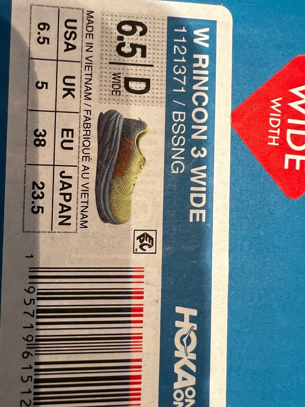 Hoka W Rincon 3 Wide Size 6.5 Women's - Picture 10 of 10